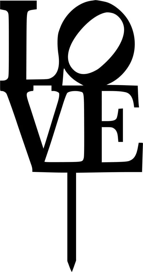 Cake Topper Love 2 ΜΑΥΡΟ