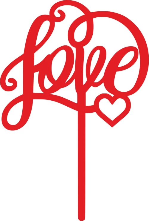 Cake Topper Love 4 ΚΟΚΚΙΝΟ