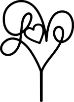 Cake Topper Love 5 ΜΑΥΡΟ
