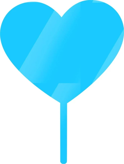 Cake Topper Heart ΓΑΛΑΖΙΟ ΚΑΘΡΕΠΤΗΣ