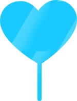 Cake Topper Heart ΓΑΛΑΖΙΟ ΚΑΘΡΕΠΤΗΣ