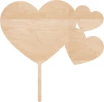 Cake Topper Heart 2 ΞΥΛΟ