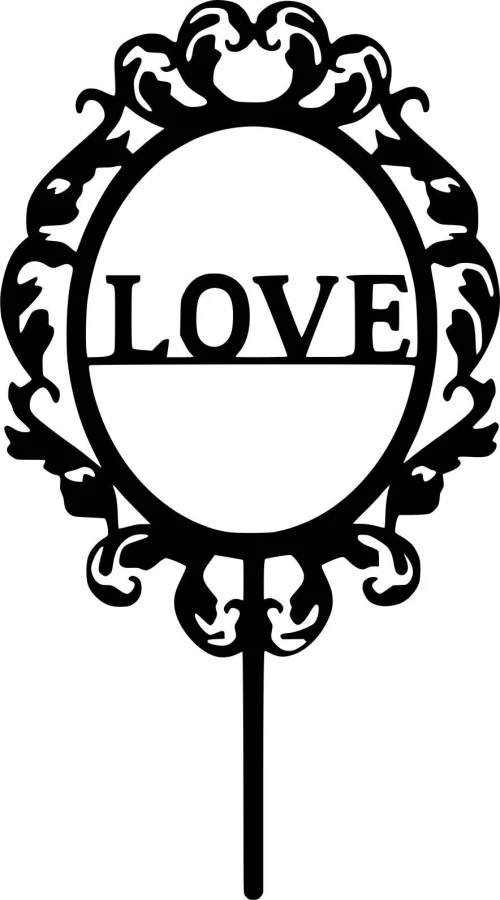 Cake Topper Love Frame ΜΑΥΡΟ