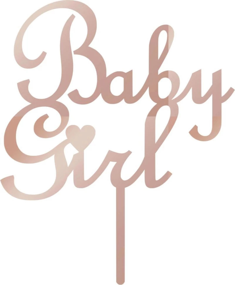 Cake Topper Baby Girl ROZE GOLD ΚΑΘΡΕΠΤΗΣ