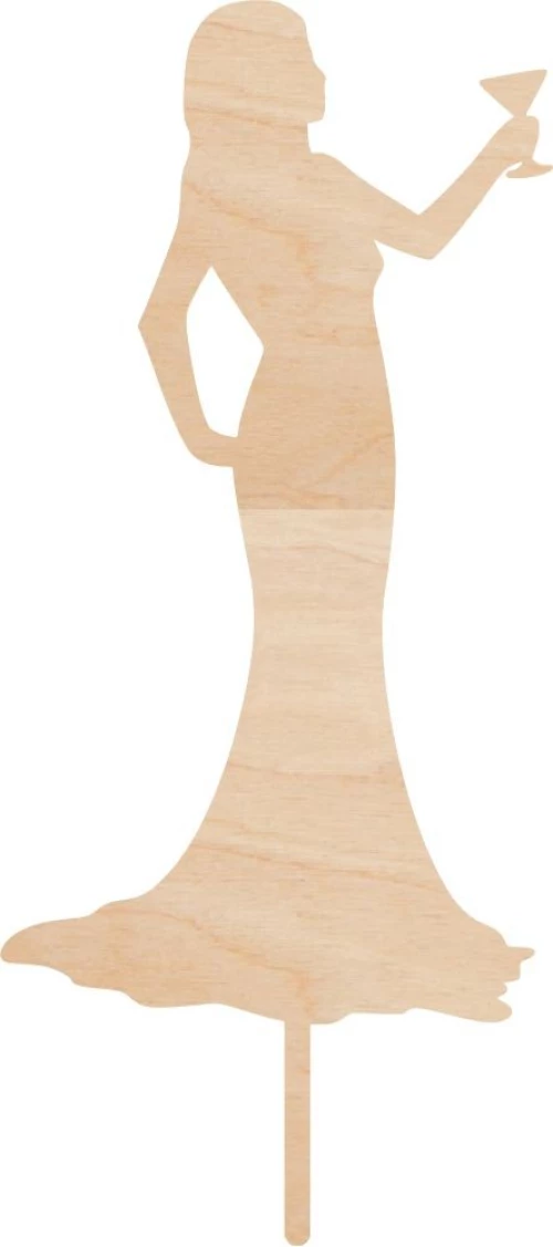Cake Topper Woman Drink ΞΥΛΟ