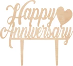 Cake Topper Happy Anniversary ΞΥΛΟ