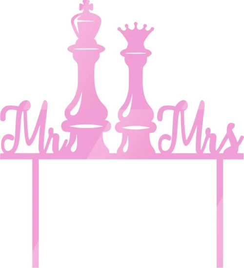 Cake Topper Mr & Mrs 5 ΡΟΖ ΚΑΘΡΕΠΤΗΣ