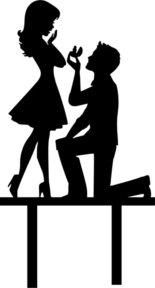 Cake Topper Wedding 3 ΜΑΥΡΟ