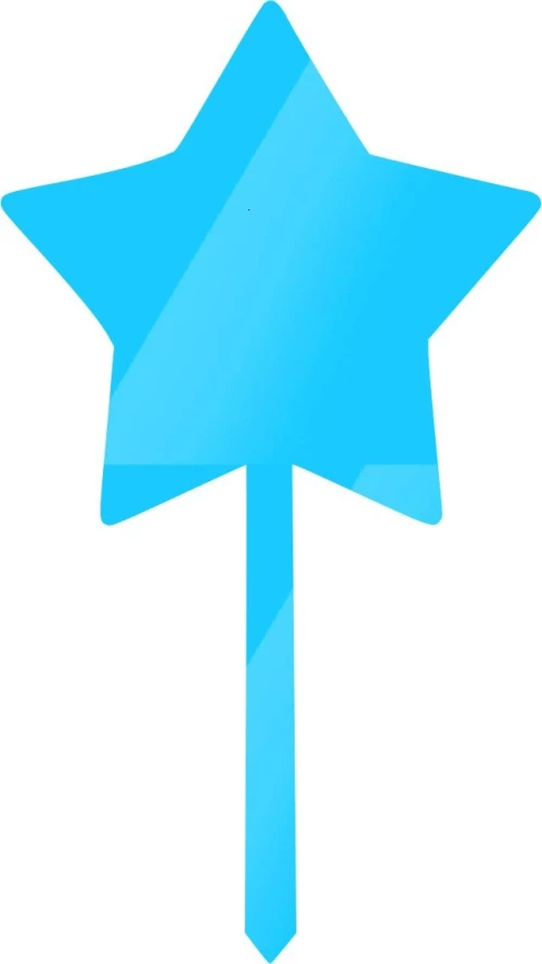 Cake Topper Star ΓΑΛΑΖΙΟ ΚΑΘΡΕΠΤΗΣ