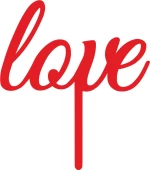 Cake Topper Love 7 ΚΟΚΚΙΝΟ