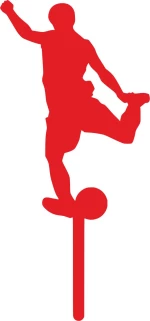 Cake Topper football 3 ΚΟΚΚΙΝΟ