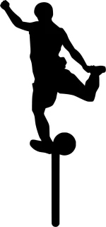 Cake Topper football 3 ΜΑΥΡΟ