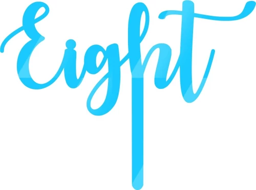 Cake Topper Eight ΓΑΛΑΖΙΟ ΚΑΘΡΕΠΤΗΣ