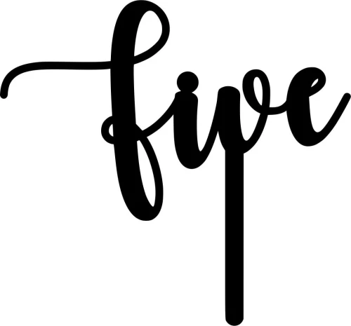 Cake Topper Five ΜΑΥΡΟ