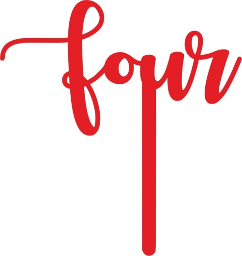 Cake Topper Four ΚΟΚΚΙΝΟ
