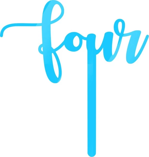 Cake Topper Four ΓΑΛΑΖΙΟ ΚΑΘΡΕΠΤΗΣ