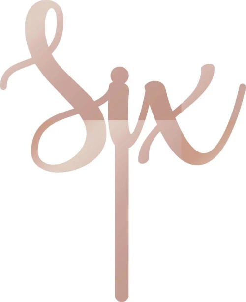 Cake Topper Six ROZE GOLD ΚΑΘΡΕΠΤΗΣ