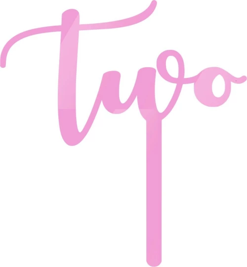 Cake Topper Two ΡΟΖ ΚΑΘΡΕΠΤΗΣ