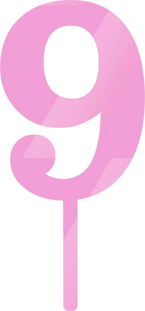 Cake Topper 9 ΡΟΖ ΚΑΘΡΕΠΤΗΣ