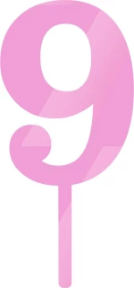 Cake Topper 9 ΡΟΖ ΚΑΘΡΕΠΤΗΣ
