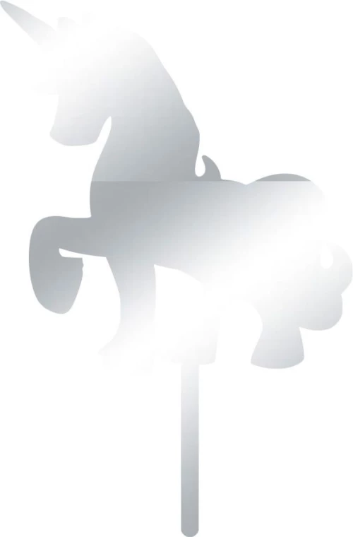 Cake Topper Unicorn 2 ΑΣΗΜΙ ΚΑΘΡΕΠΤΗΣ