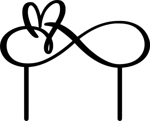 Cake Topper Heart 4 ΜΑΥΡΟ