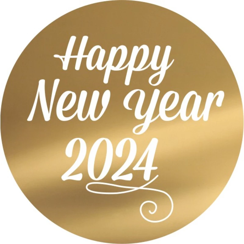 Disc Topper Happy new year 2024 12 τμχ ΓΑΛΑΖΙΟ ΚΑΘΡΕΠΤΗΣ