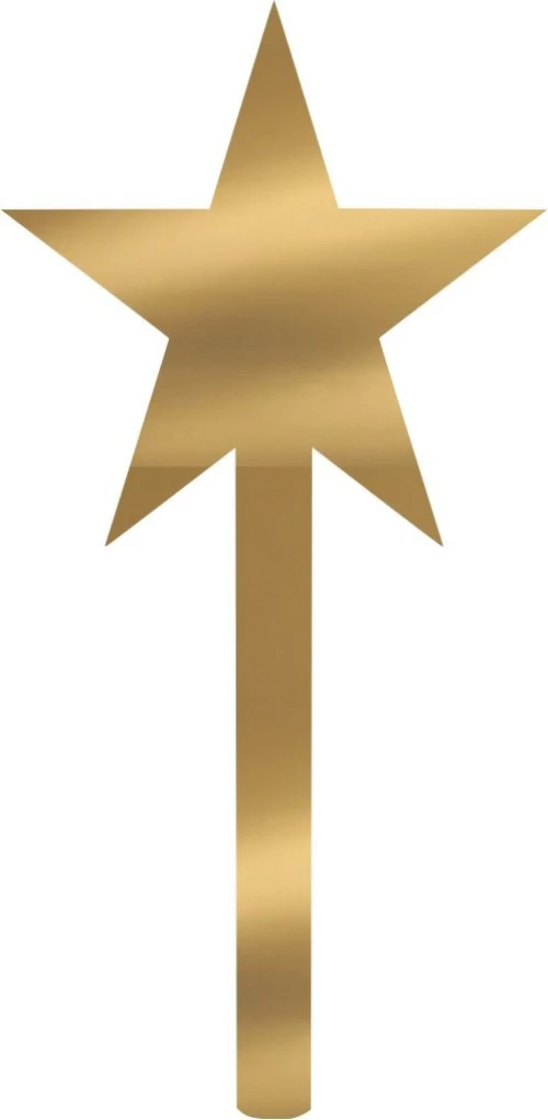 Mini Cake Topper Star 12τμχ ΑΣΗΜΙ ΚΑΘΡΕΠΤΗΣ