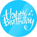 Disc Topper Happy Birthday v4 12 τμχ ΓΑΛΑΖΙΟ ΚΑΘΡΕΠΤΗΣ