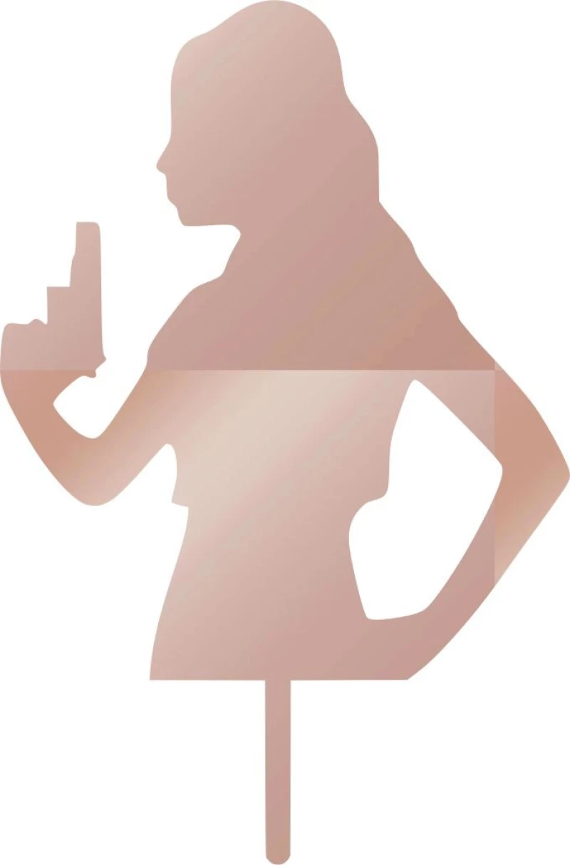 Cake Topper Woman with gun 2 ROZE GOLD ΚΑΘΡΕΠΤΗΣ