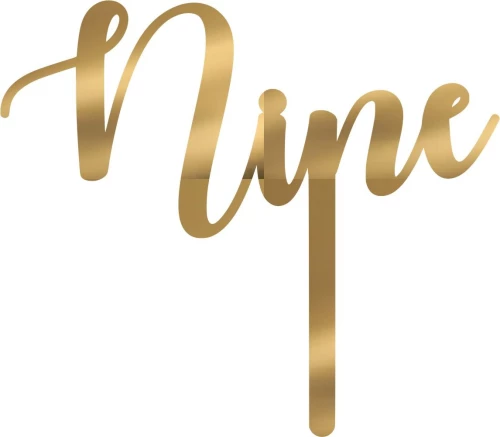 Cake Topper Nine ΧΡΥΣΟ ΚΑΘΡΕΠΤΗΣ