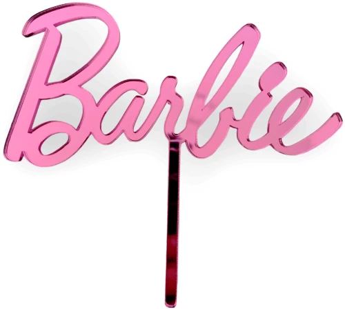 Cake Topper Barbie ΡΟΖ ΚΑΘΡΕΠΤΗΣ