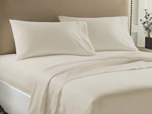 Σετ Σεντόνια Διπλά Μονόχρωμα Economy Γαρύφαλλο 200x245 - Εκρού, Χωρίς Λάστιχο