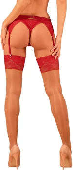 OBSESSIVE - LACELOVE STOCKINGS RED