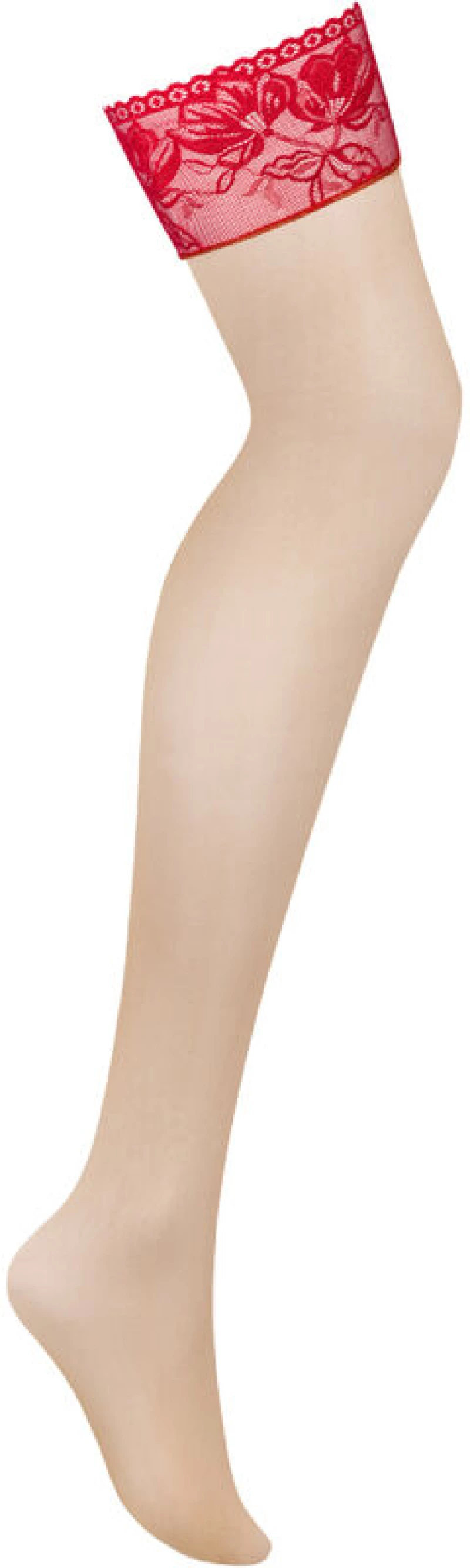 OBSESSIVE - LACELOVE STOCKINGS RED