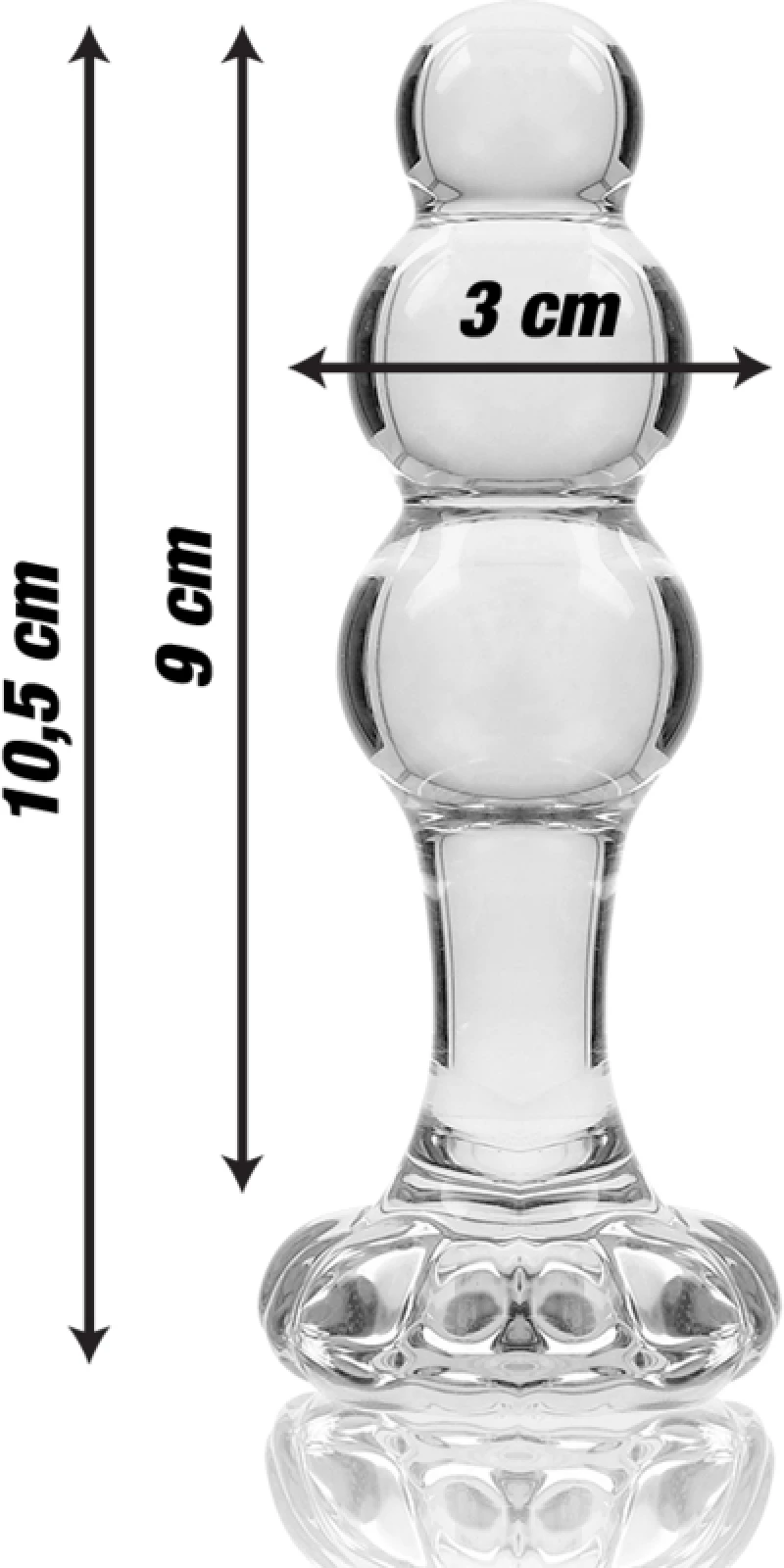 NEBULA SERIES BY IBIZA' - MODEL 1 ANAL PLUG BOROSILICATE GLASS 10.7 X 3 CM CLEAR