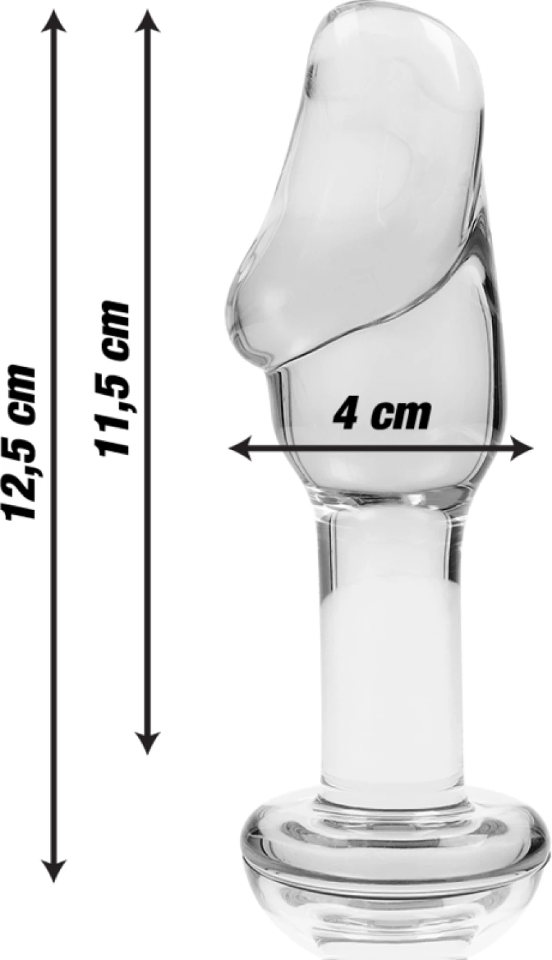 NEBULA SERIES BY IBIZA' - MODEL 6 ANAL PLUG BOROSILICATE GLASS 12.5 X 4 CM CLEAR