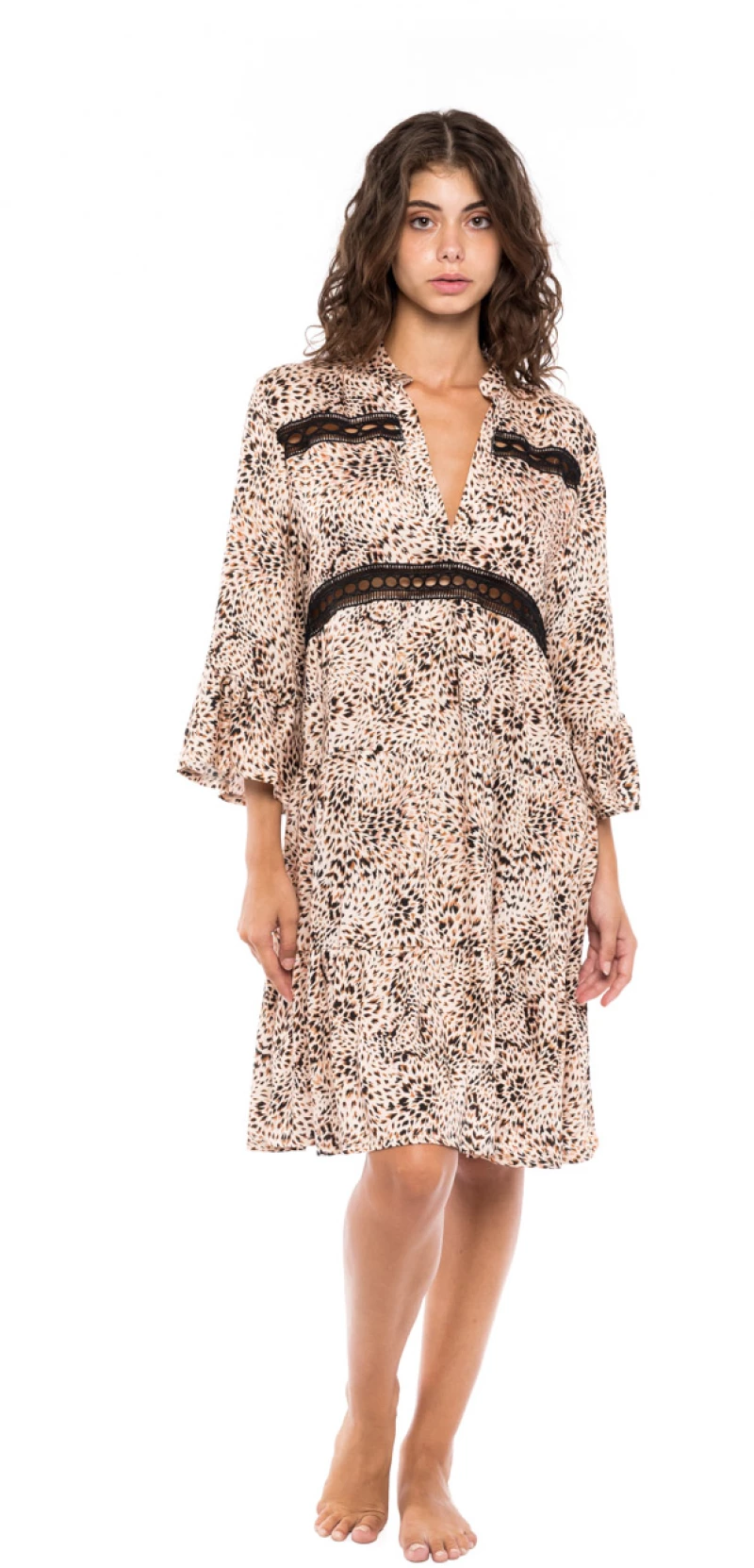 Γυναικείο Beachwear Pink Label - Κοντό καφτάνι - Animal print