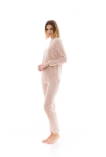 Γυναικεία Πυτζάμα Pink Label - Βελουτέ - Ψαροκόκαλο