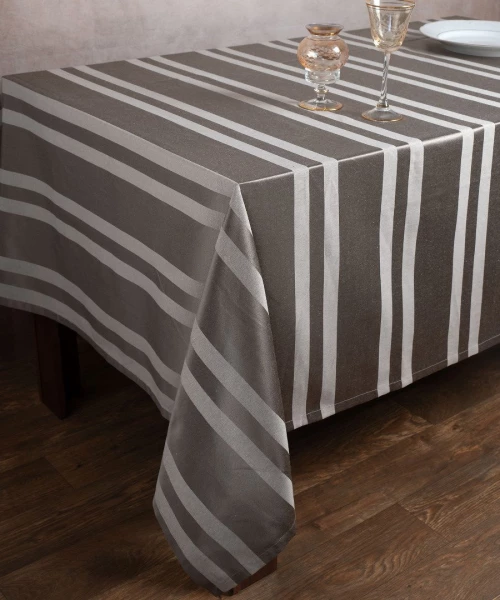 Ριγέ τραπεζομάντηλο dimitra (150cm x 230cm) γκρί Silk Fashion