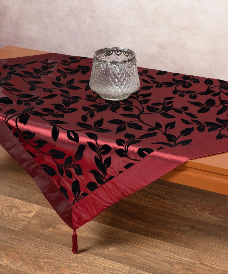 Σατέν καρέ 081 (85cm x 85cm) μπορντώ Silk Fashion