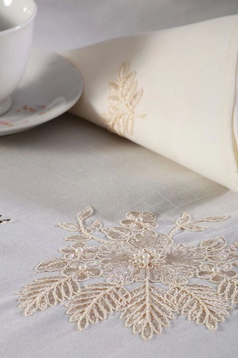 τραπεζομάντηλα ( 160cm x 300cm) 4006 ivory Silk Fashion