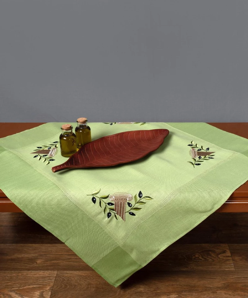 Τραπεζομάντηλο N3 (160cm x 250cm) oval πράσινο Silk Fashion