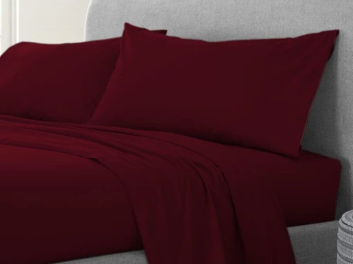 Σετ Σεντόνια Μπορντό 100% Βαμβακερά Reactive One Color Γαρύφαλλο - 200x260, Χωρίς Λάστιχο