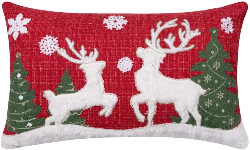 Χριστουγεννιάτικη μαξιλαροθήκη HP52157M (35cm x 60cm) κόκκινη Silk Fashion