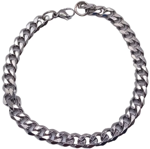 Ατσάλινη αλυσίδα χεριού πάχος 0.7 χρώμα ασημί (B1296)