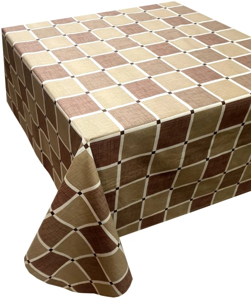 Τραπεζομάντηλο ΚΟΜΒΟΣ Καρό Polycotton Design-2 Olive 140x180