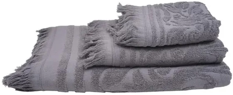 Πετσέτα Sunshine Κρόσι 5 Dark Grey  520γρ/μ²  Χειρός 40X60 - 111-150-dgrey