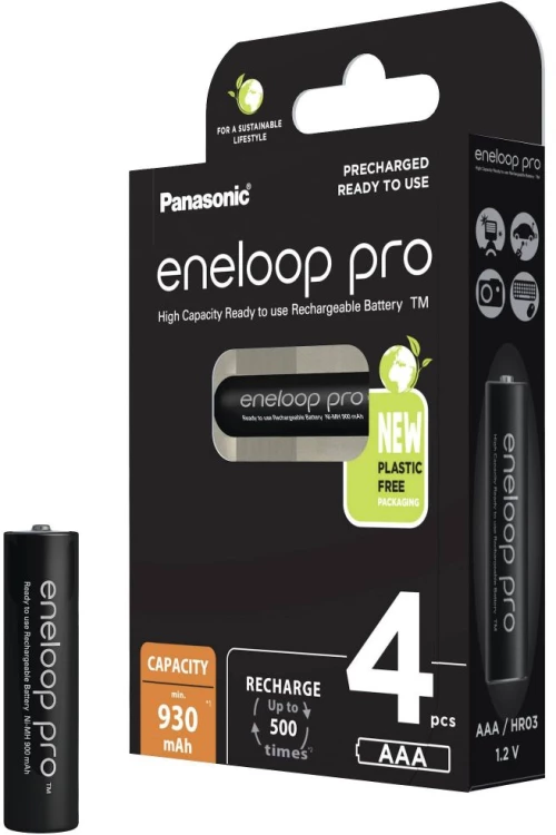 Panasonic Eneloop Pro Επαναφορτιζόμενες Μπαταρίες AAA Ni-MH 930mAh 1.2V 4τμχ (8607546) (PAN8607546)