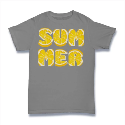 Lemon Summer Tshirt Γκρι